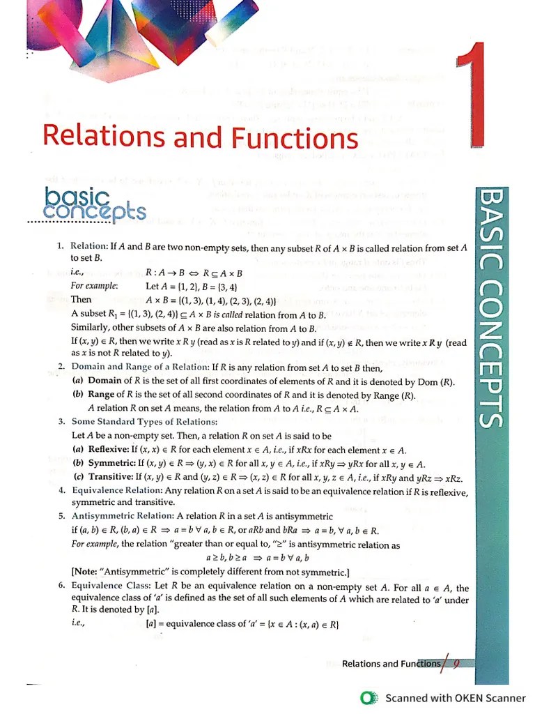 Relation And Functions | PDF