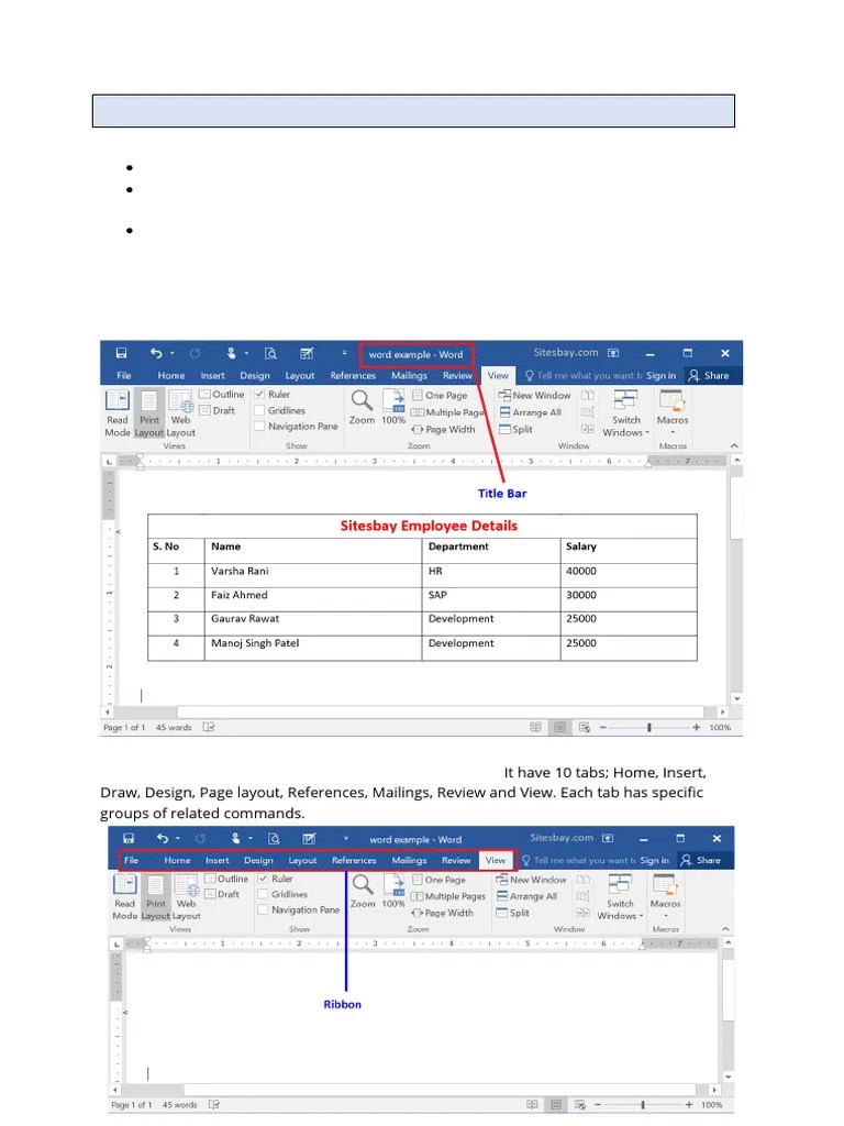 Introduction To Ms Word | PDF | Microsoft Word | Software