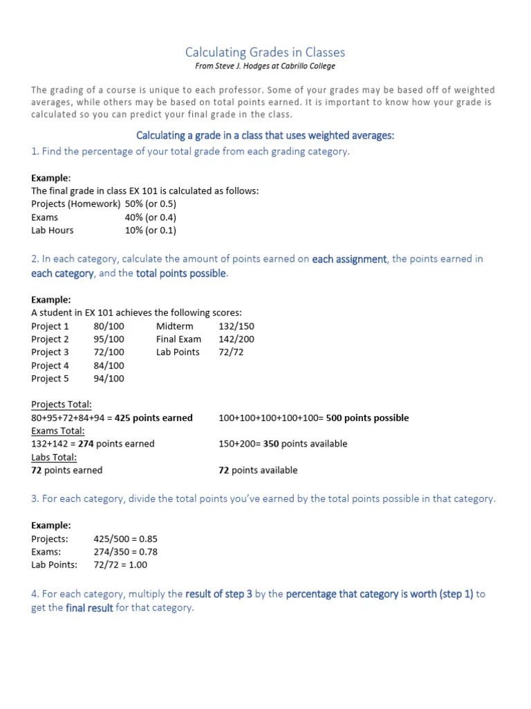 Calculating_Grades | PDF | Educational Assessment And Evaluation