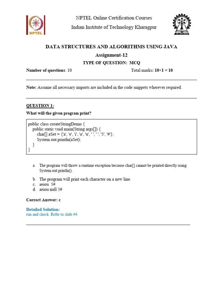 Week-12 Assignment_July_2024 | PDF | String (Computer Science) | C++