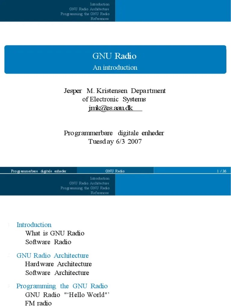 GNU Radio: An Introduction | PDF | Software Defined Radio | Radio