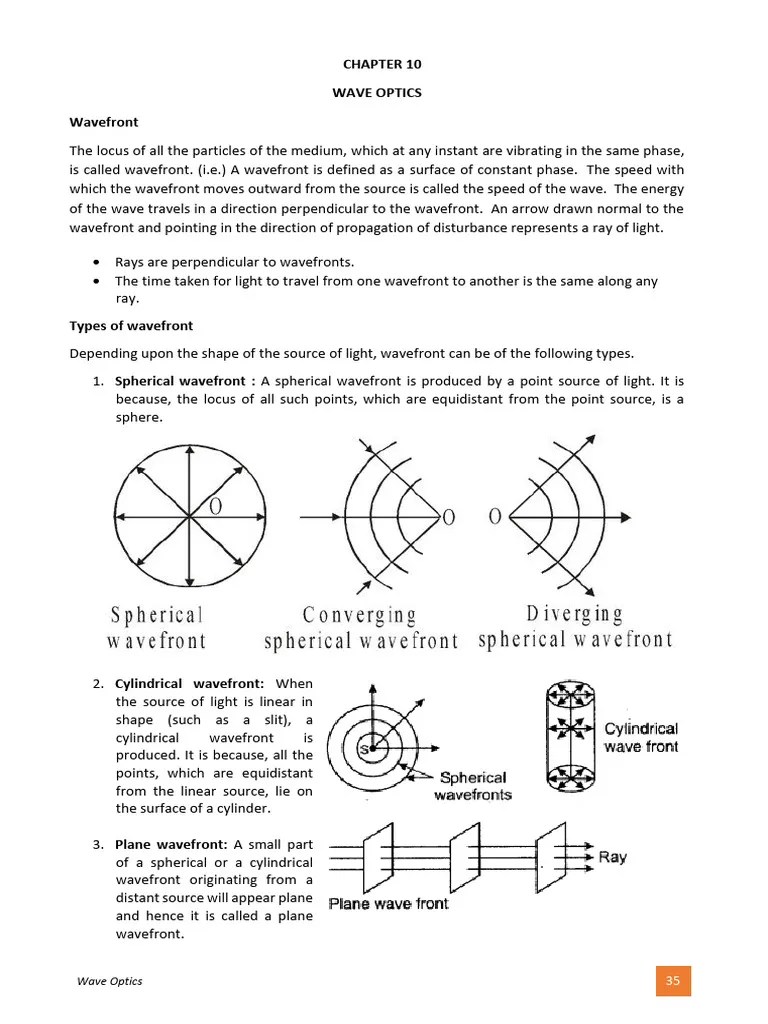 Chapter 10 - Wave Optics | PDF | Diffraction | Coherence (Physics)