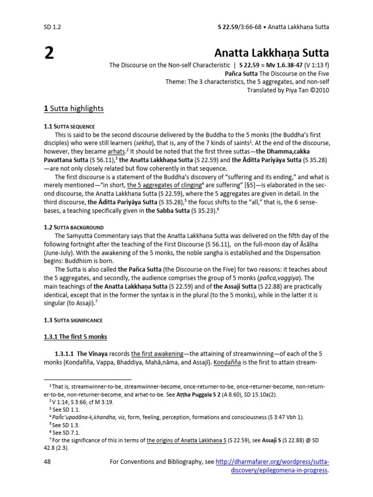 1.2 Anatta Lakkhana S S22.59 Piya | PDF | Indian Philosophy | Nāstika