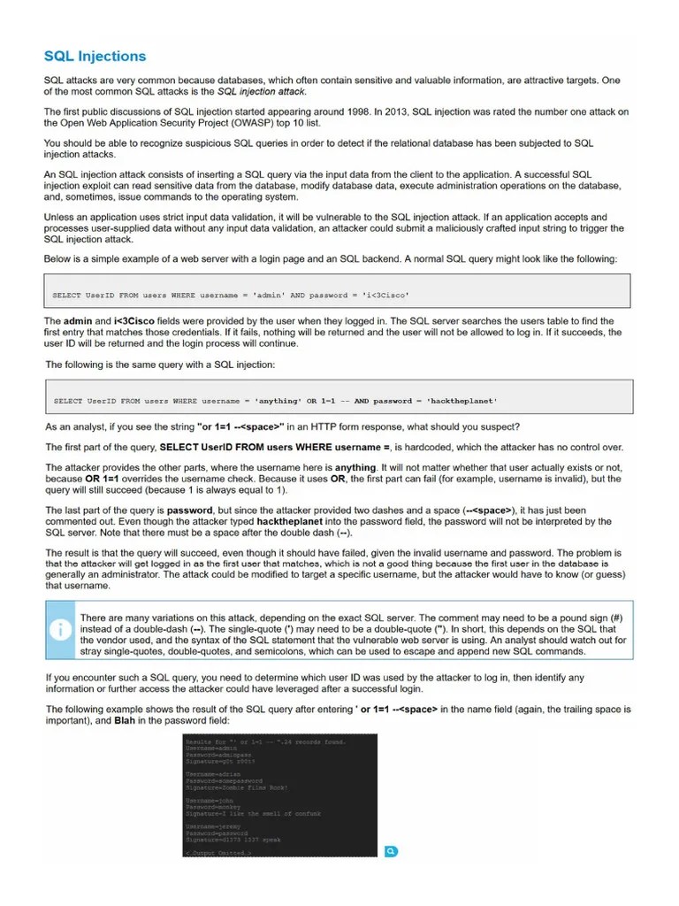 8 - SQL Injections | PDF