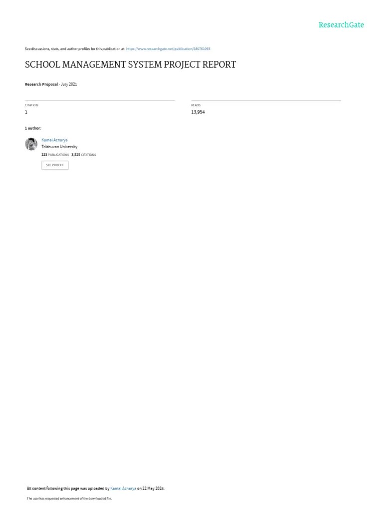 School Management System Project Report: July 2021 | PDF | Databases ...