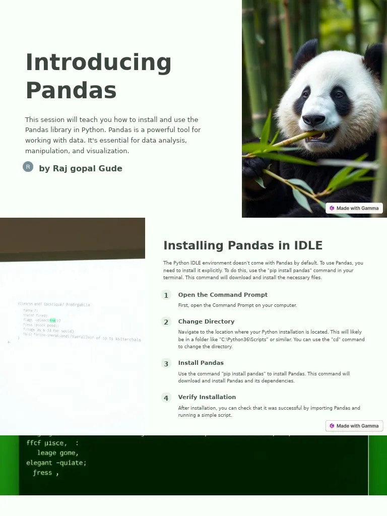 Introducing Pandas | PDF | Data | Computing
