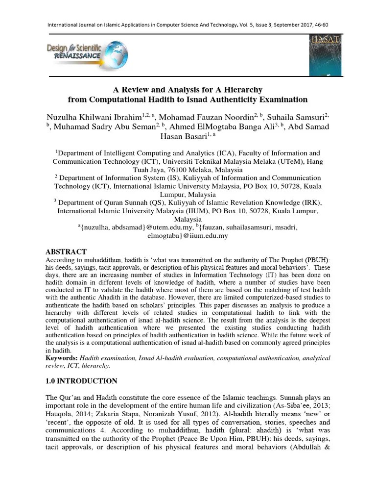 A Review And Analysis For A Hierarchy FR | PDF | Hadith | Sharia