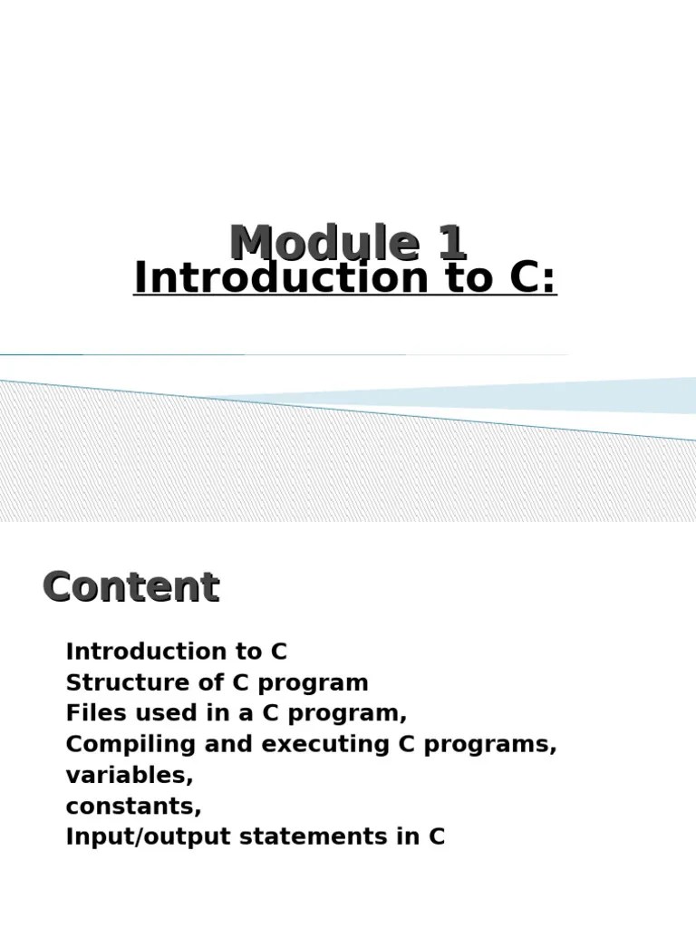 Module 1 - Part2 | PDF | C (Programming Language) | Programming