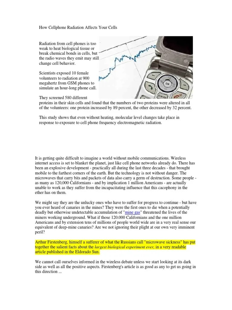 P How Cellphone Radiation Affects Your Cells | PDF | Electromagnetic Radiation | Electromagnetic ...