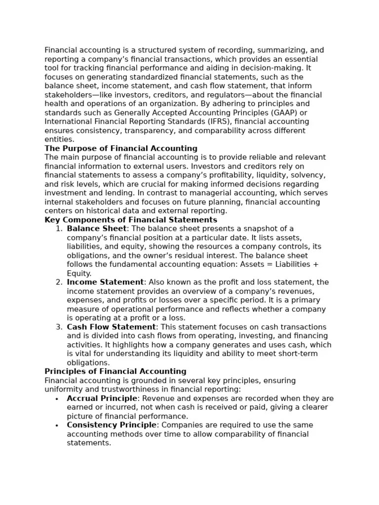 Financial Accounting | PDF | Financial Accounting | Financial Statement