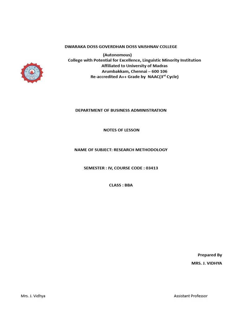 Unit 2 RM Research Methodology Bba | PDF | Type I And Type Ii Errors ...