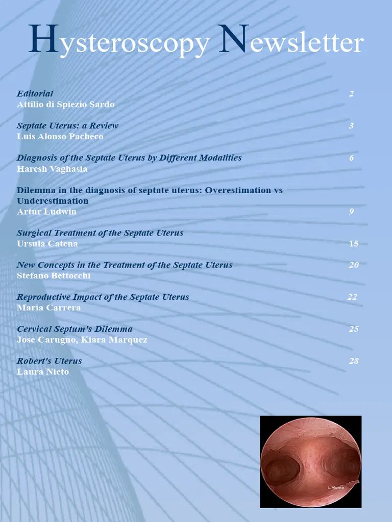 Hysteroscopy Newsletter Vol 8 Issue 2 English | PDF | Uterus | Medical ...