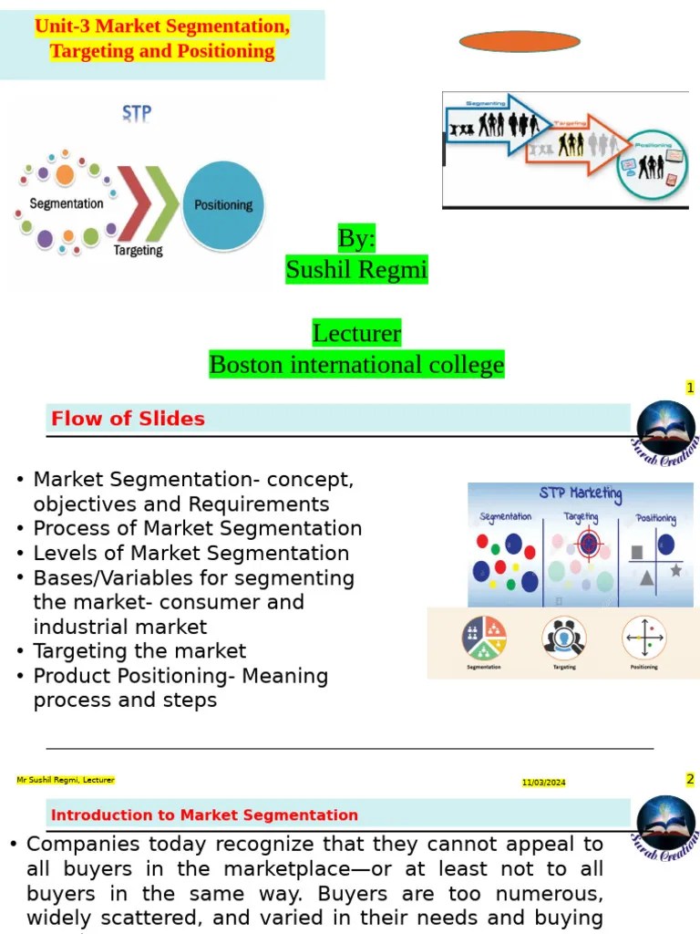 Unit-3 Market Segmentation, Targeting And Positioning | PDF | Marketing ...