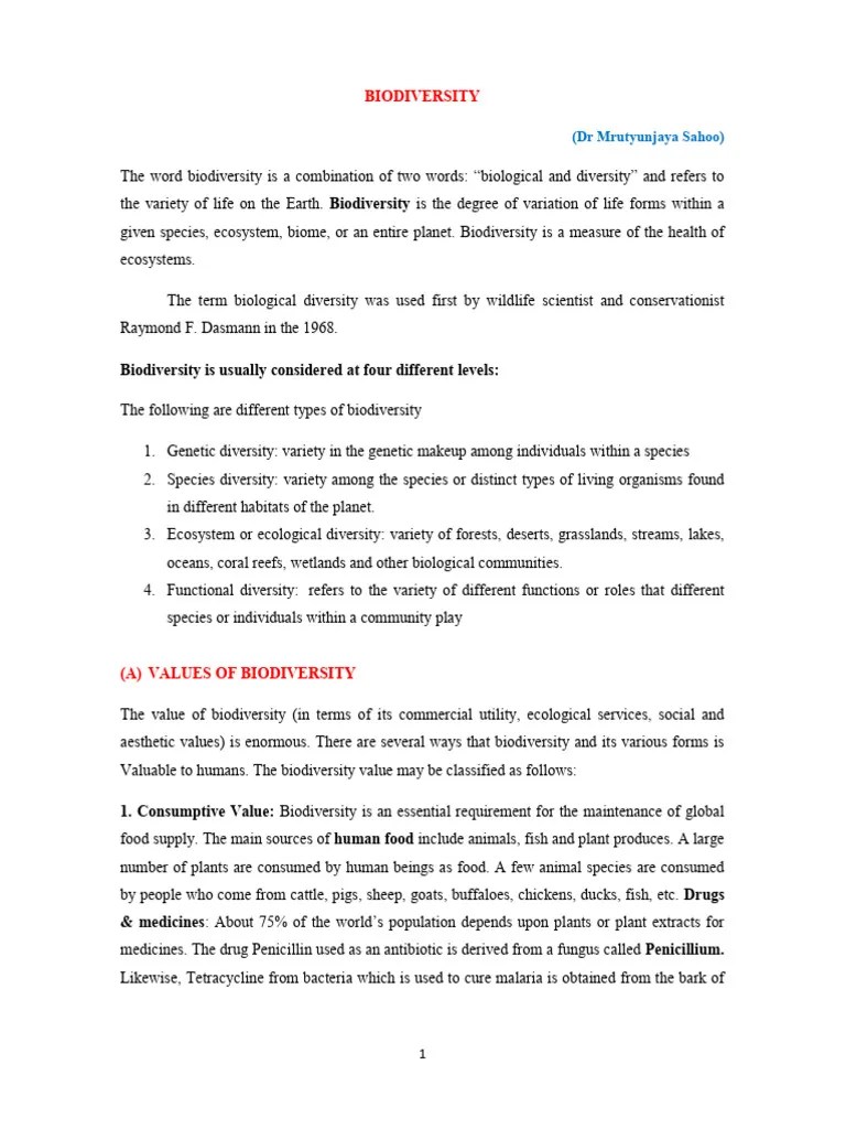 Biodiversity | PDF | Biodiversity | Endangered Species