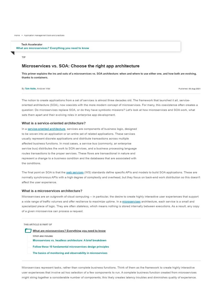 Microservices Vs. SOA - Choose The Right App Architecture - TechTarget ...