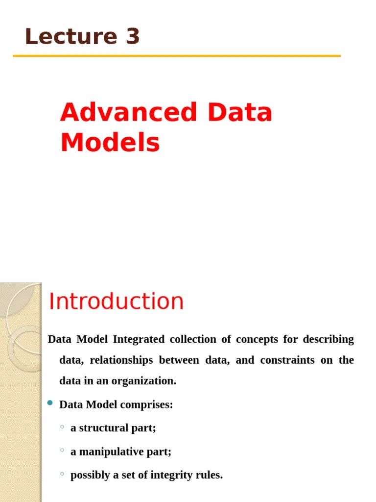 Lec3 Advanced Data Model | PDF | Data Model | Json