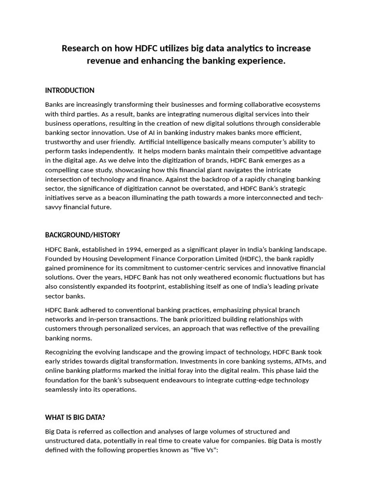 HDFC-1 | PDF | Analytics | Big Data