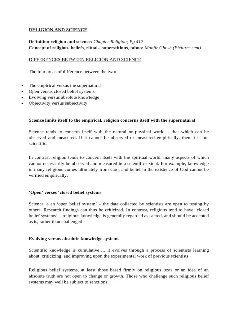 Religion And Society | PDF | Science | Relationship Between Religion And Science