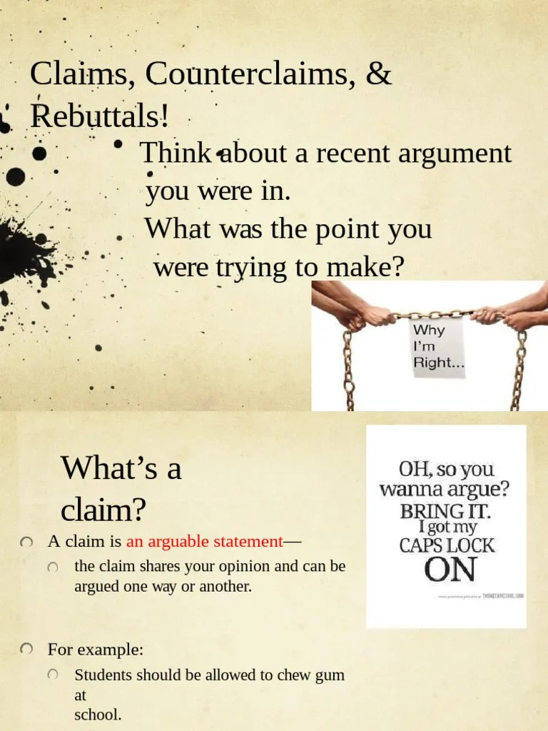 Claims CounterClaims Refutations Rebuttals WEB | PDF | Evidence