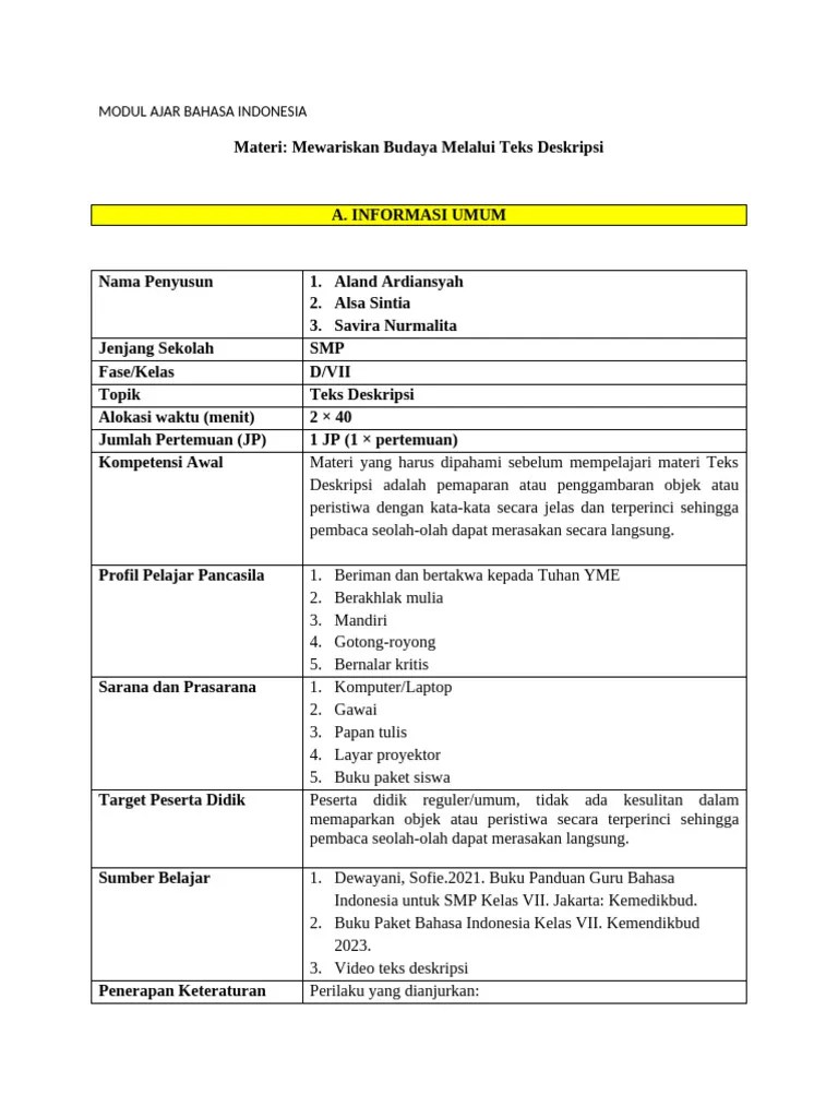 Modul Ajar Modifikasi | PDF | Karier & Perkembangan | Kajian Bahasa Asing
