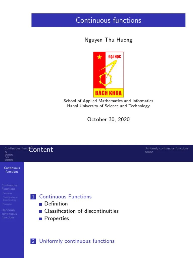 3 ContinuousFunctions | PDF | Continuous Function | Mathematical Concepts