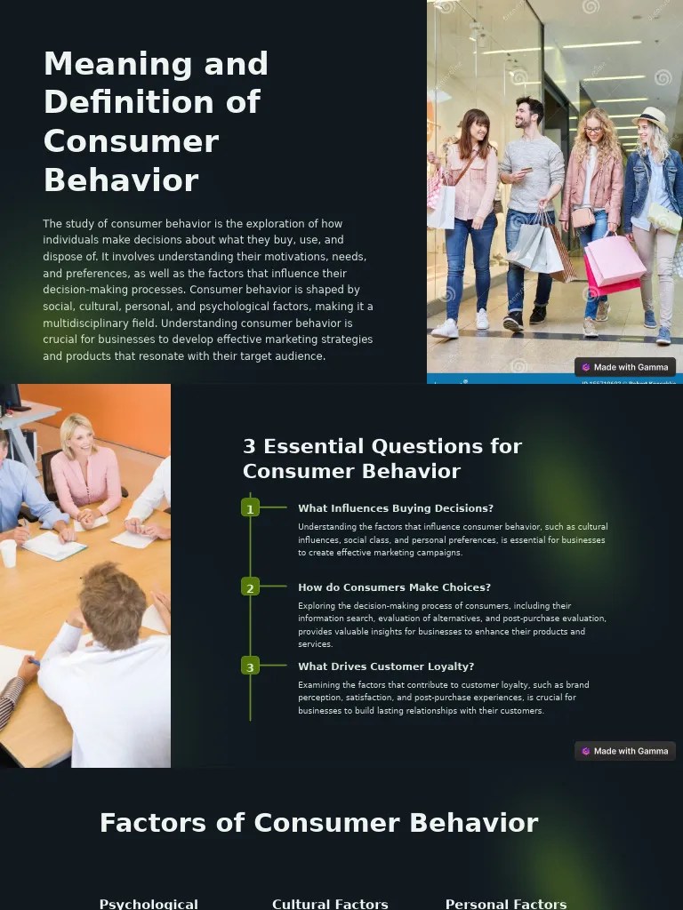 Meaning And Definition Of Consumer Behavior | PDF | Consumer Behaviour ...