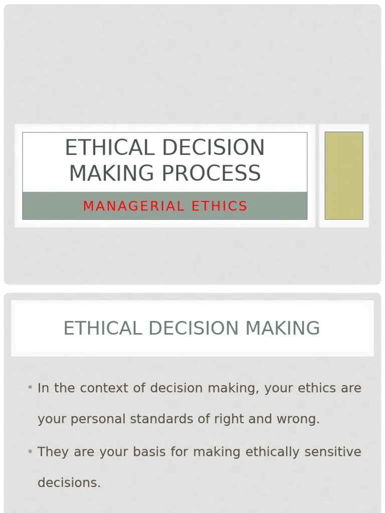 Chapter 5 Ethical Decision Making Process | PDF | Decision Making | Social Psychology