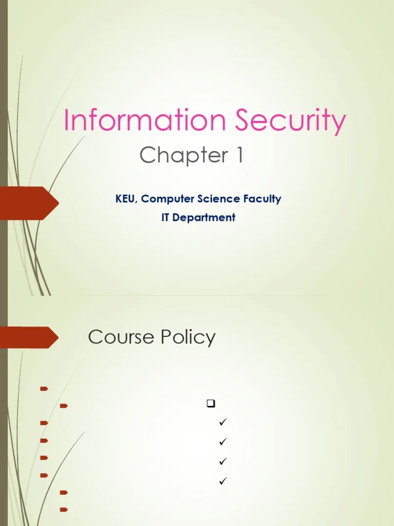 Information Security - Chapter 1 | PDF | Security | Computer Security