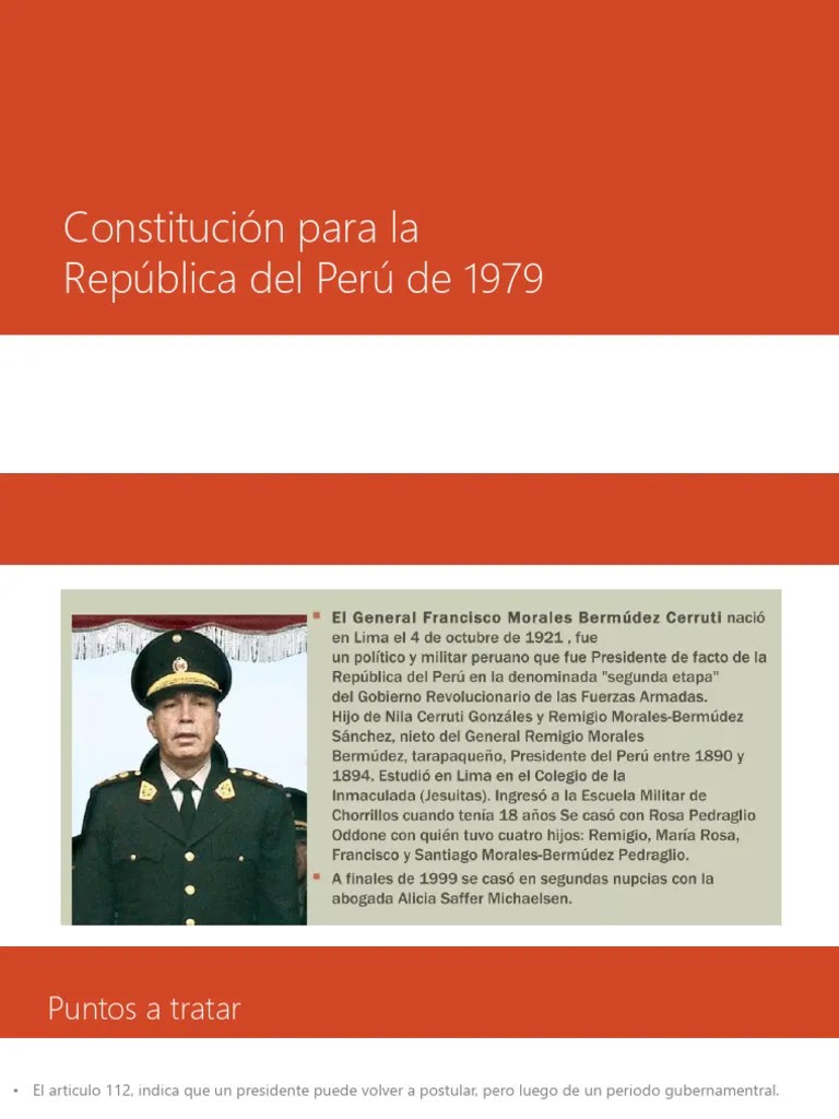 Constitución Para La República Del Perú De 1979 | PDF | Derecho