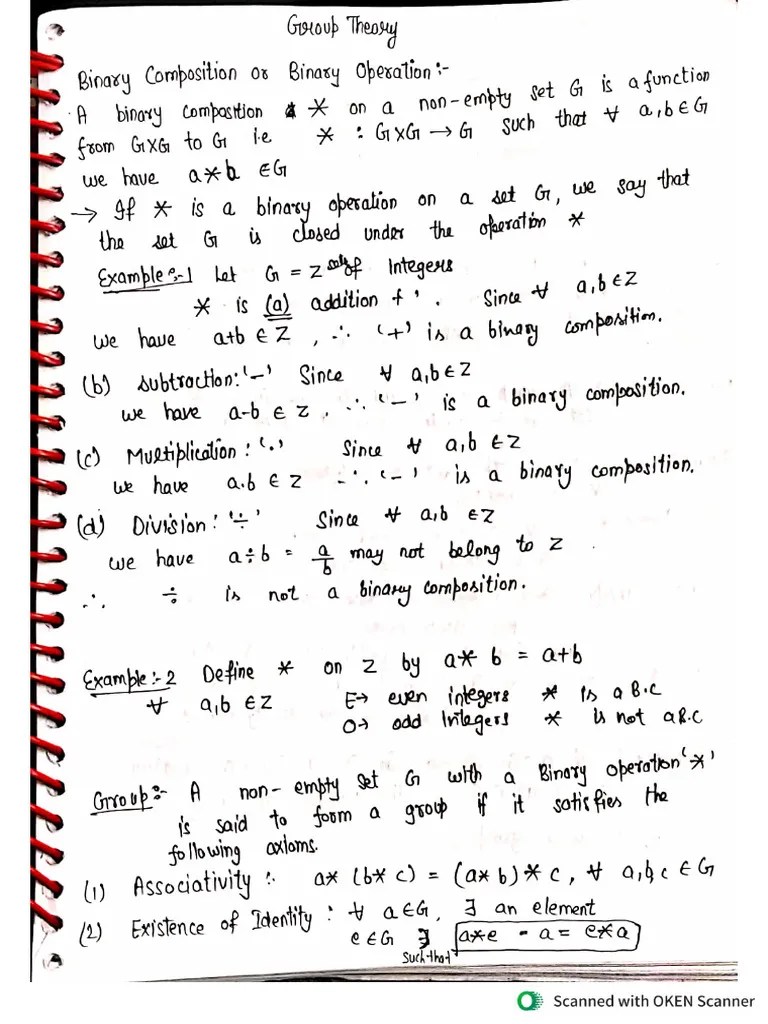GROUP THEORY Notes | PDF