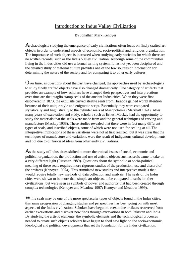 Indus _Valley_Introduction | PDF | Archaeology