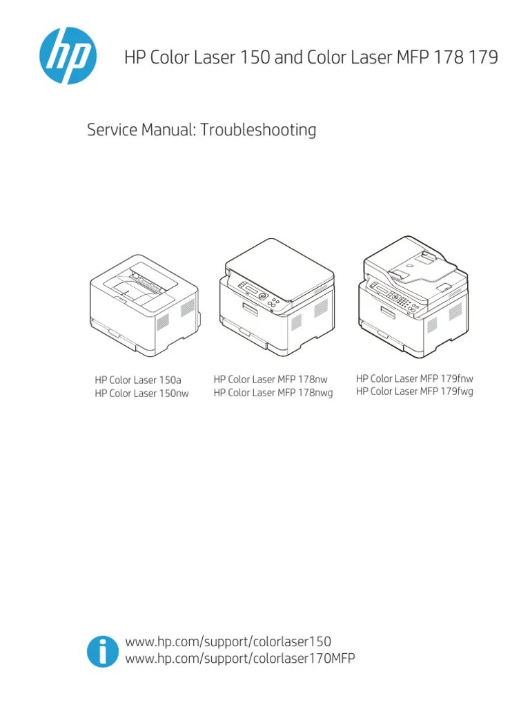 Color Laser 150-MFP 178-179 - Troubleshooting Manual | PDF | Input/Output | Printer (Computing)