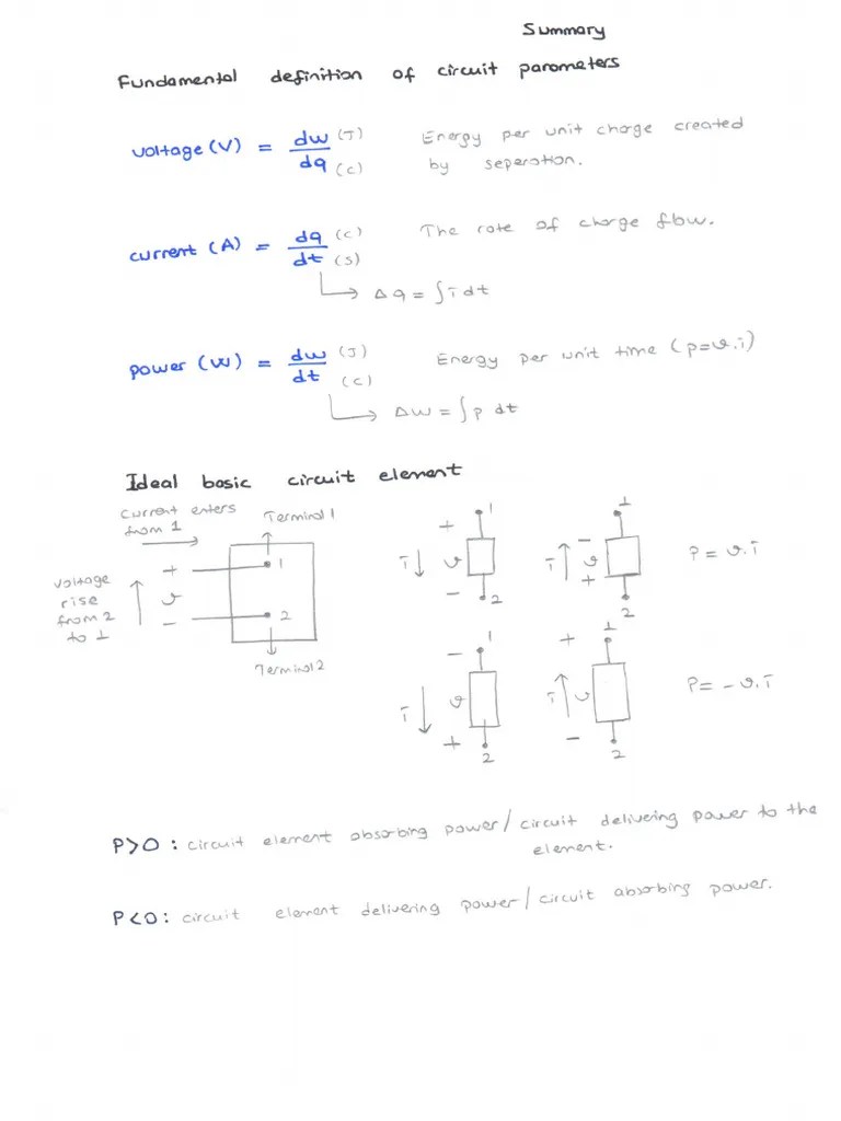Electrical Circuits Summary | PDF