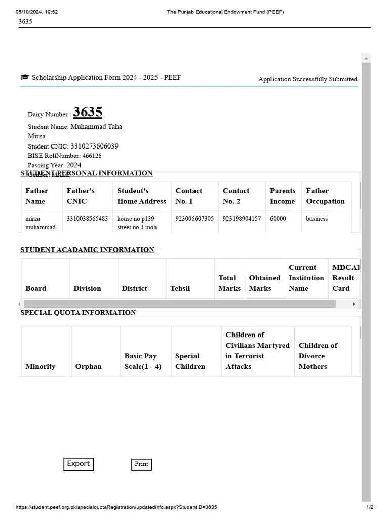 The Punjab Educational Endowment Fund (PEEF) | PDF