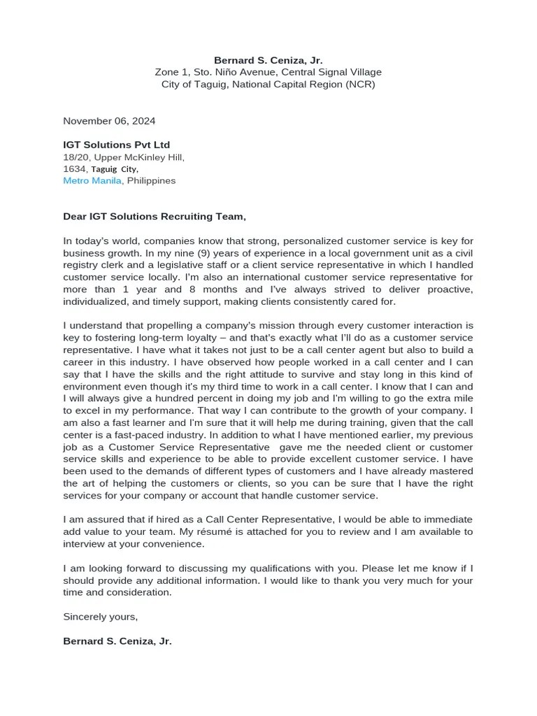 CoverLetter-Resume | PDF | Cognition