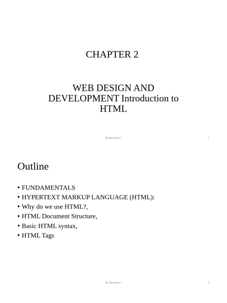 Chapter 2 HTML | PDF | Html | Html Element