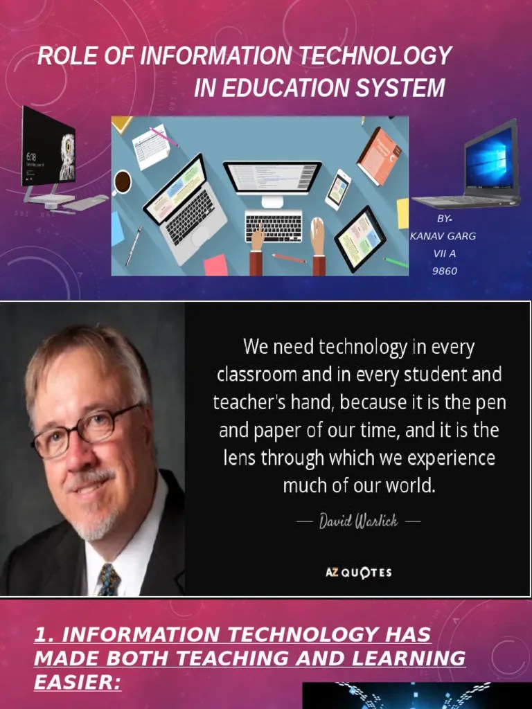 Role Of Information Technology In Education System | PDF | Career ...