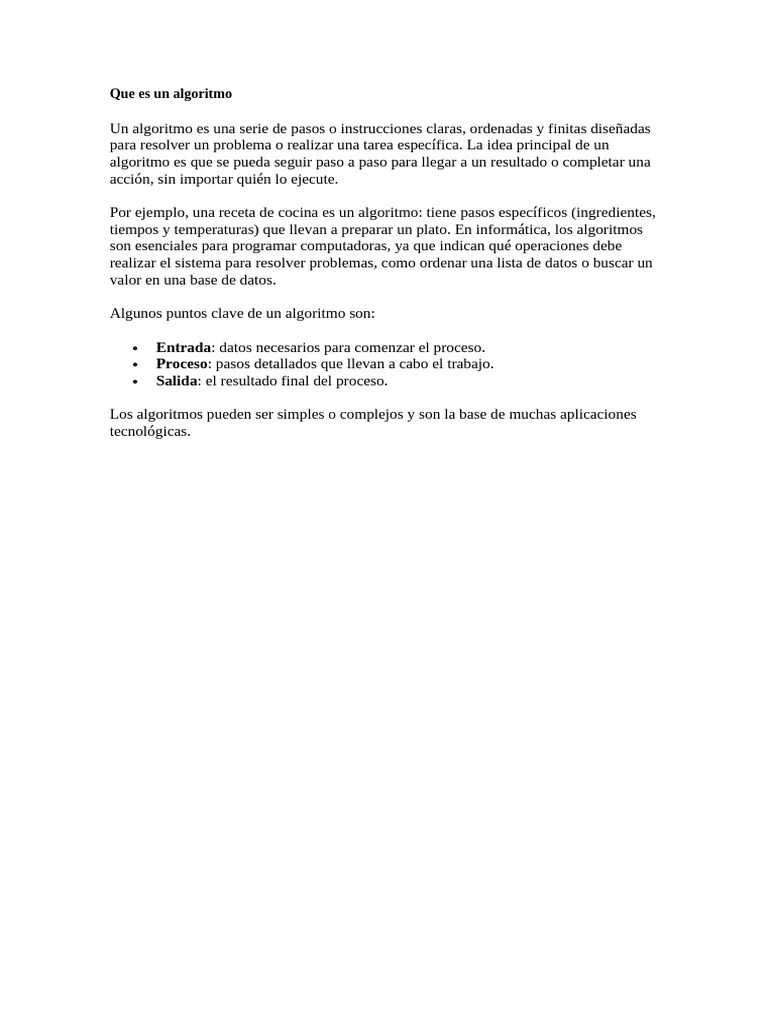 Que Es Un Algoritmo | PDF