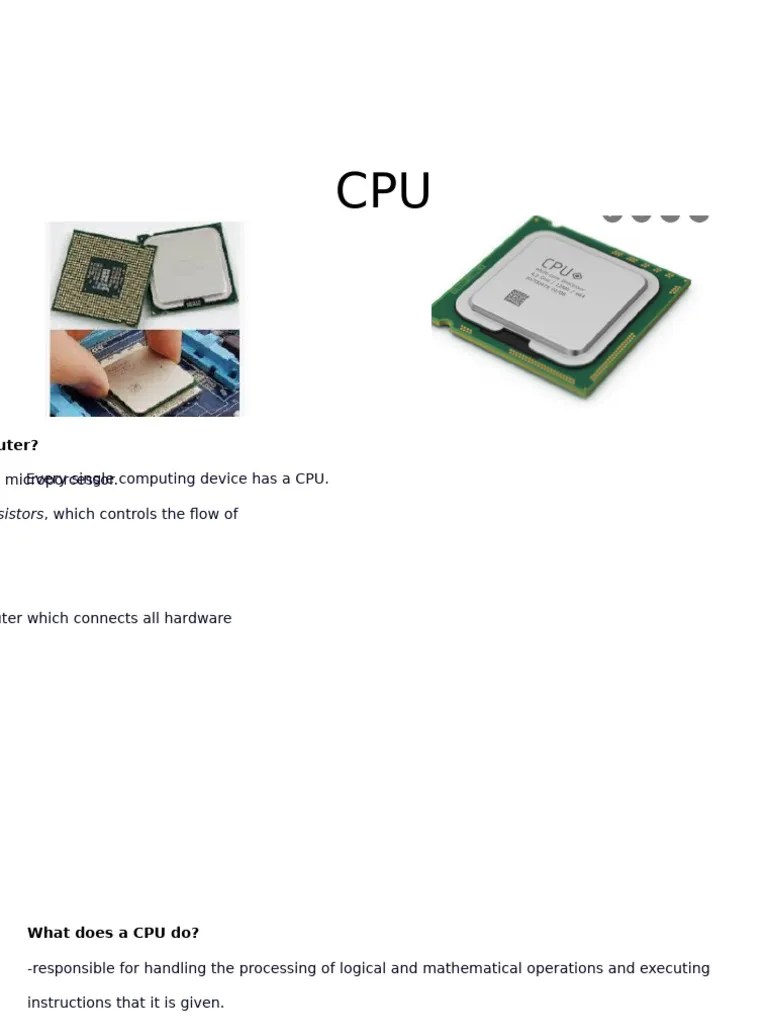 Cpu | PDF | Central Processing Unit | Integrated Circuit