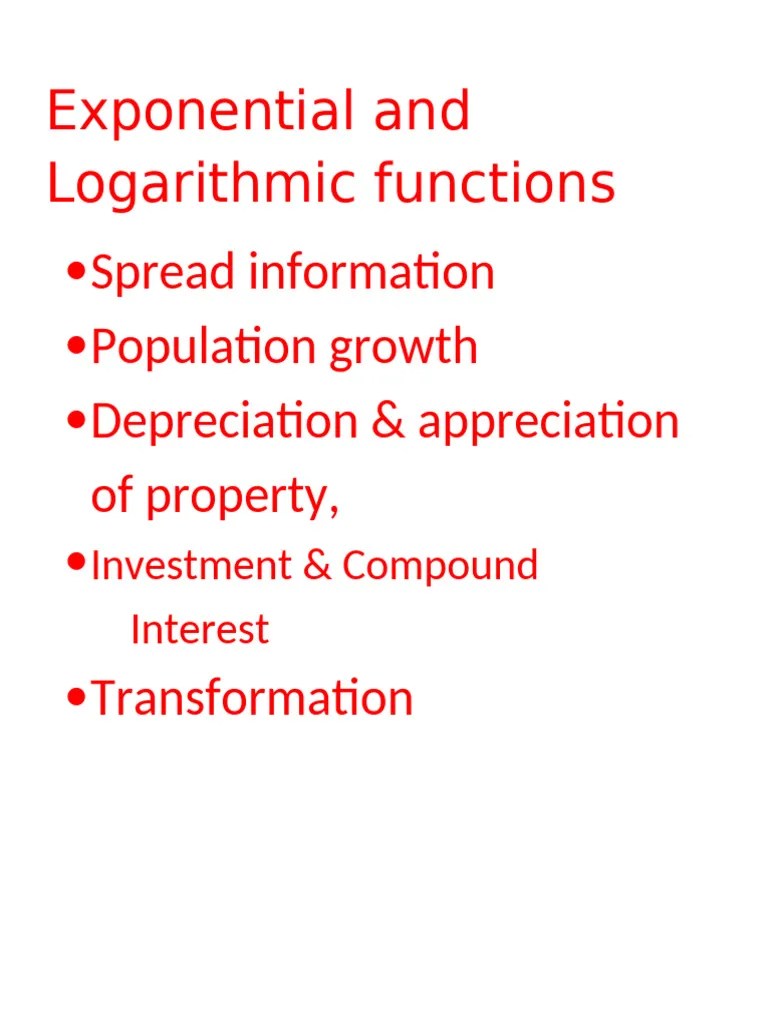 Exponential And Logarithmic Functions | PDF