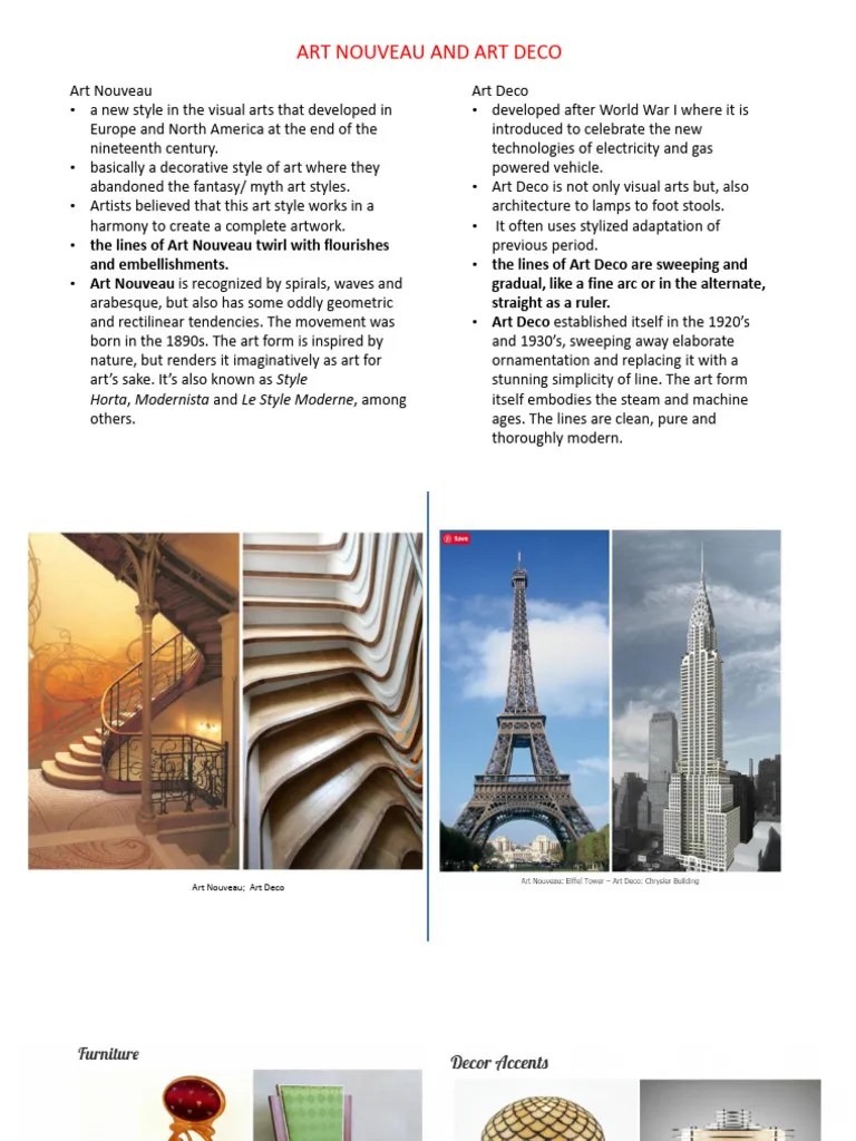 Art_Deco_vs_art_nouveau | PDF | Art Deco | Art Nouveau