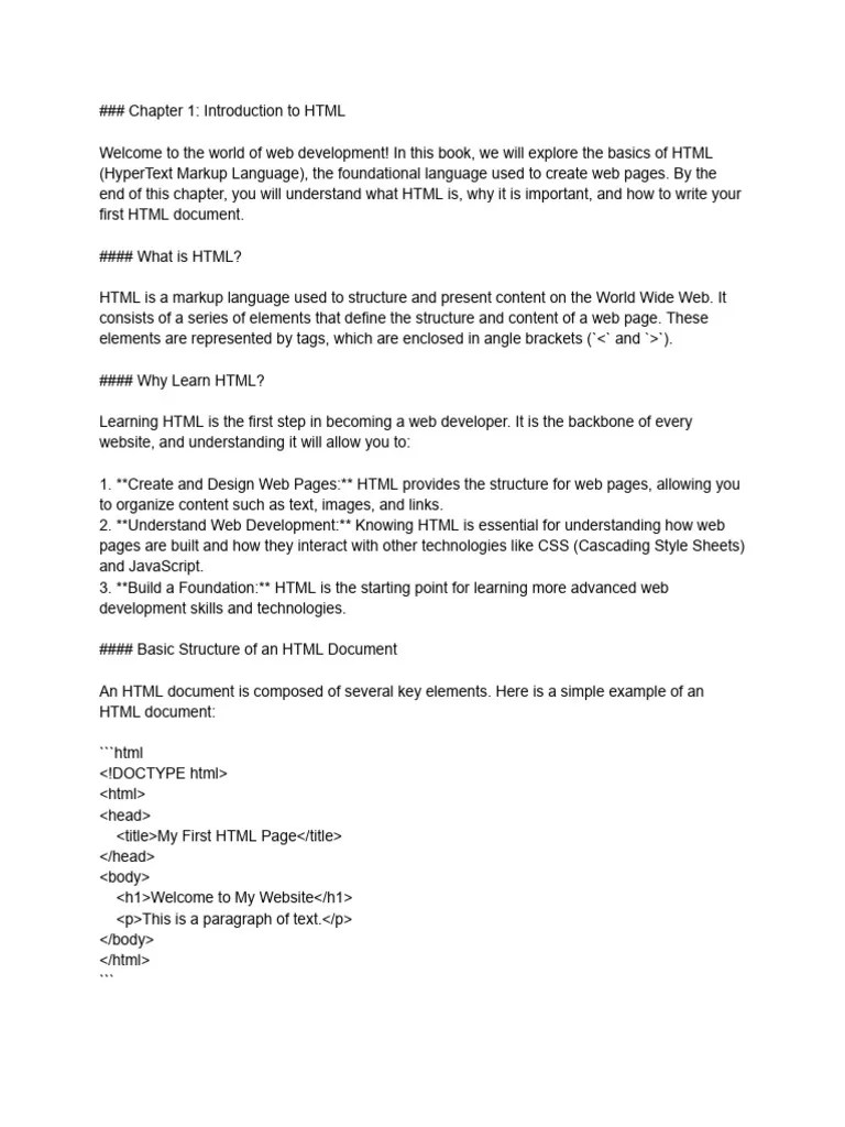 Introduction To HTML | PDF | Html | Html Element