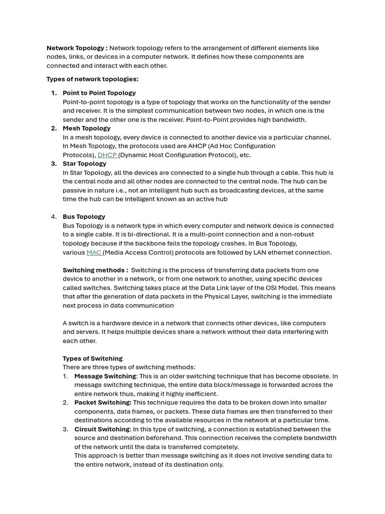 Network Topology | PDF | Network Topology | Osi Model