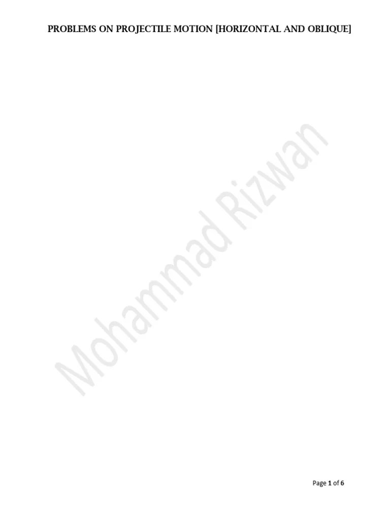 Projectile Motion | PDF | Projectiles | Mechanics