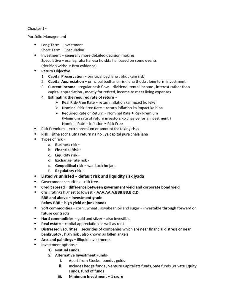 Portfolio Management (1) | PDF | Futures Contract | Derivative (Finance)