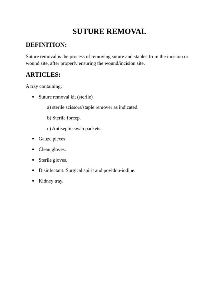Removal Of Suture | PDF