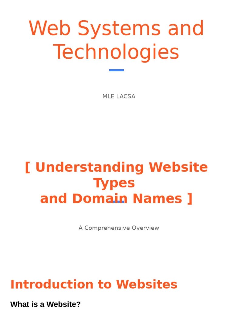 Week 1 Understanding Website Types And Domain Names 1 | PDF | Domain ...