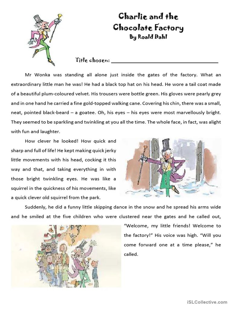 Roald Dahl - Charlie And The Chocolate Factory Extract-1-3 | PDF