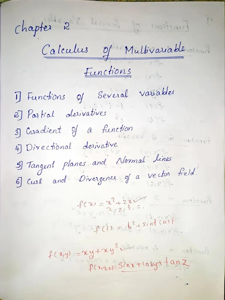 Chapter 2 - Calculs Of Multivariable Functions | PDF