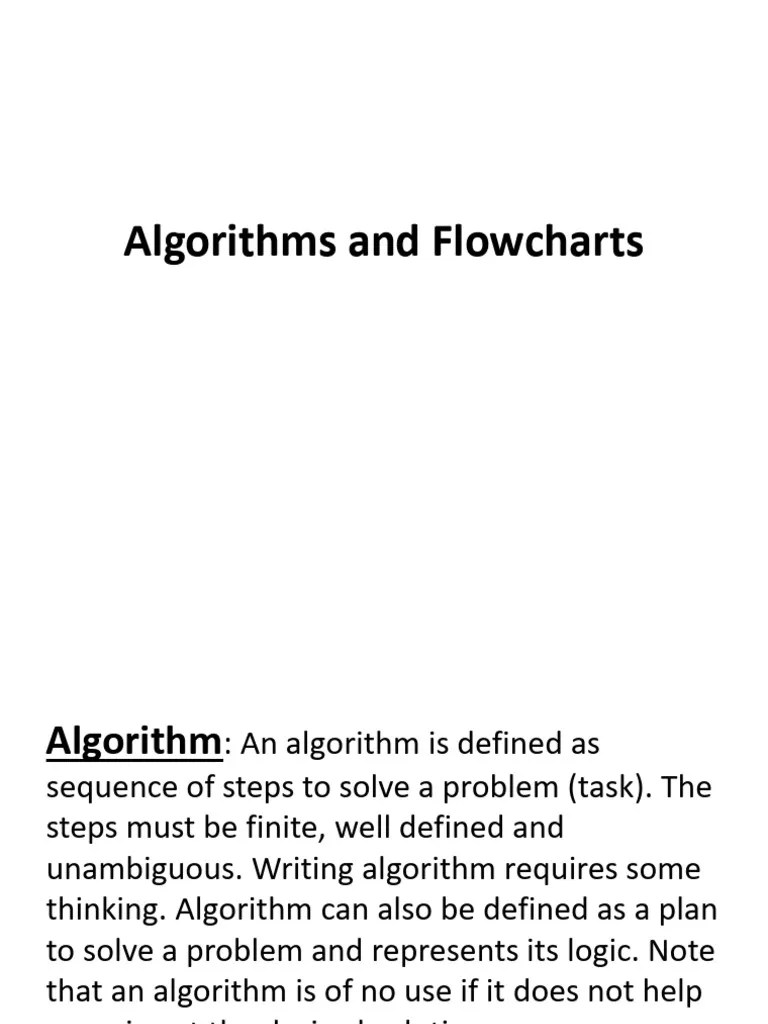Algorithms And Flowcharts | PDF | Computers